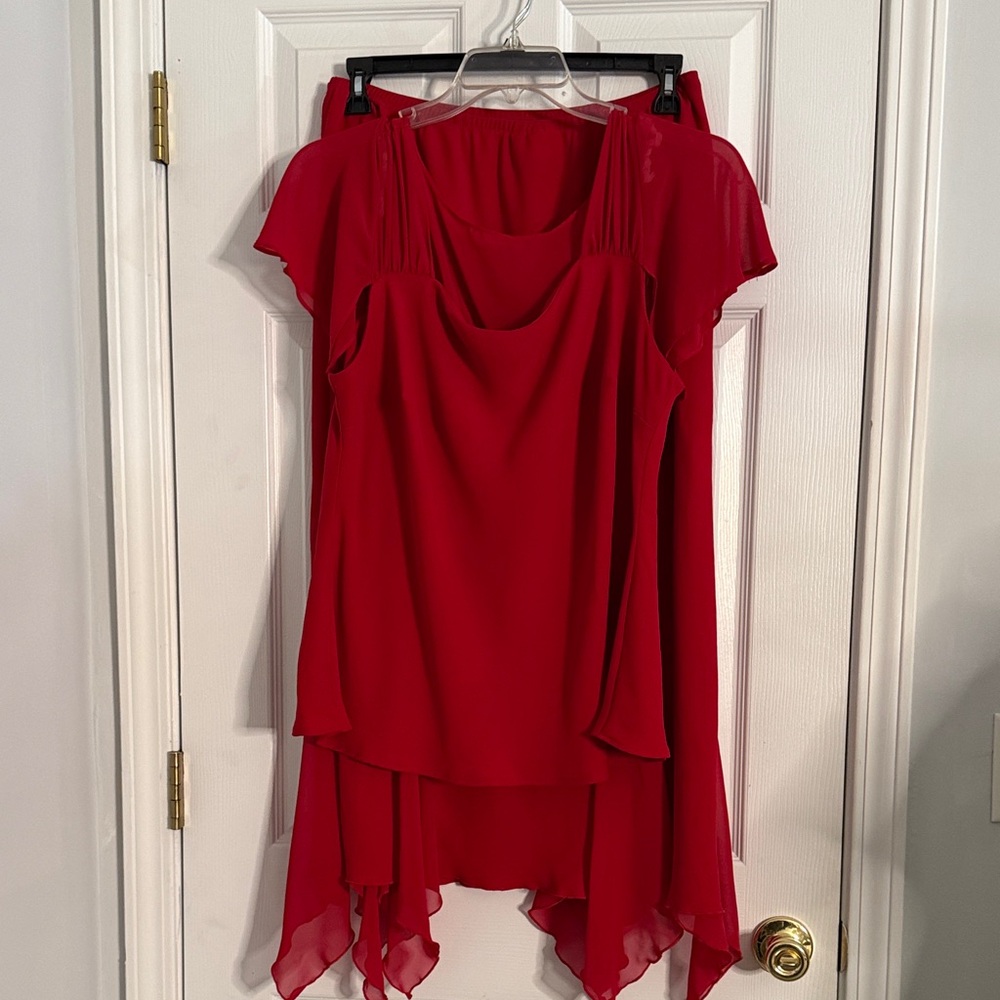 Red Skirt Set